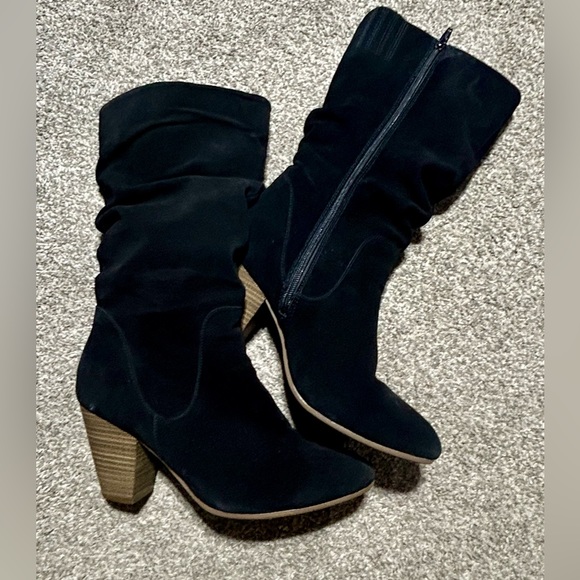 Sonoma Black Suede Vitalize Ortholite Stack Heel Slouch - Picture 1 of 7